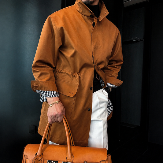 Structured Stand-Collar Utility Coat