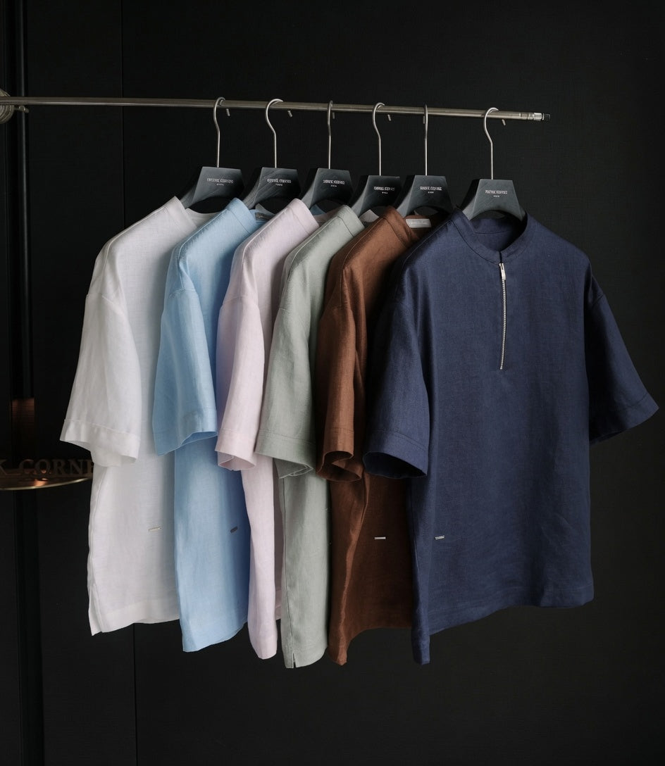 Linen Short Sleeve Shirt & Shorts Set