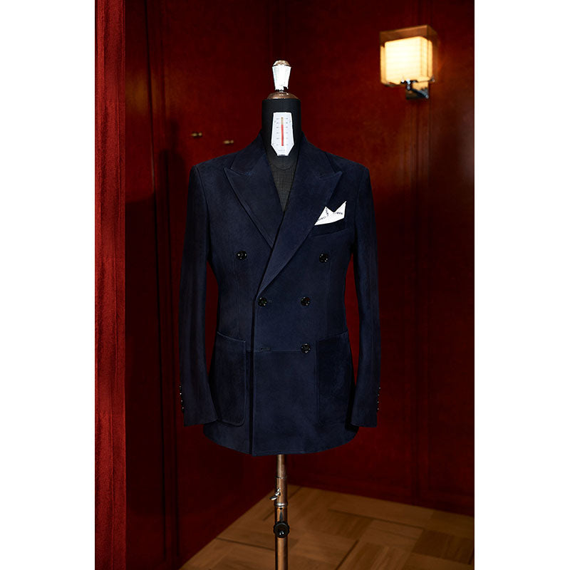 Men's Premium Suede Peak Lapel Jacket | Tailored Fit Luxury Outerwear