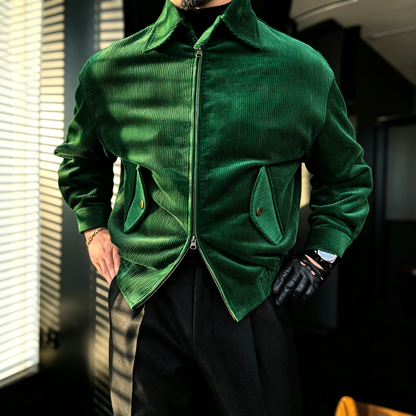 Corduroy Jacket – Two-Way Zip, Relaxed Fit