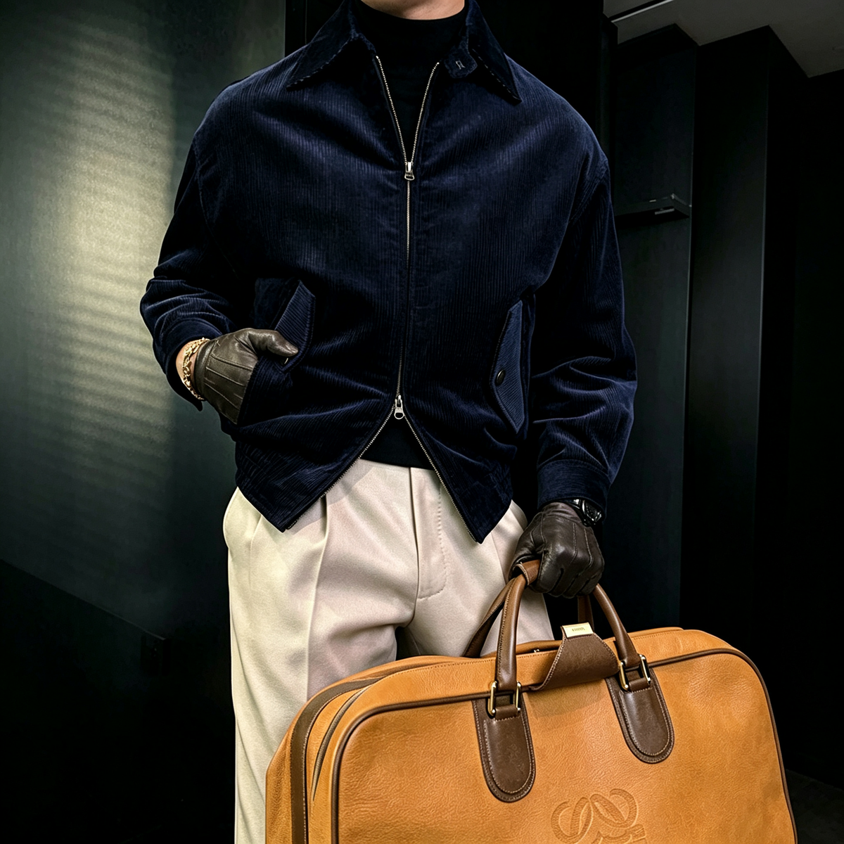 Corduroy Jacket – Two-Way Zip, Relaxed Fit