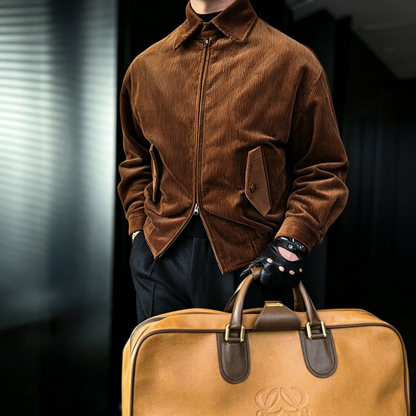 Corduroy Jacket – Two-Way Zip, Relaxed Fit