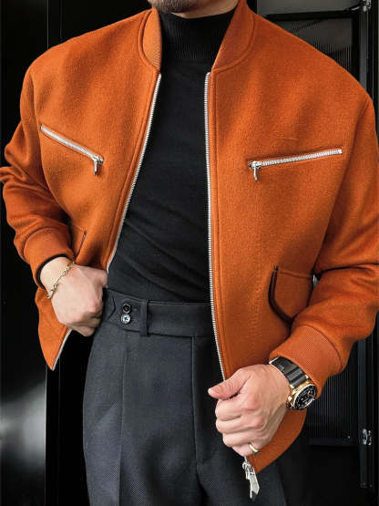 🔥Men's Stylish Simple Zipper Pockets Jacket