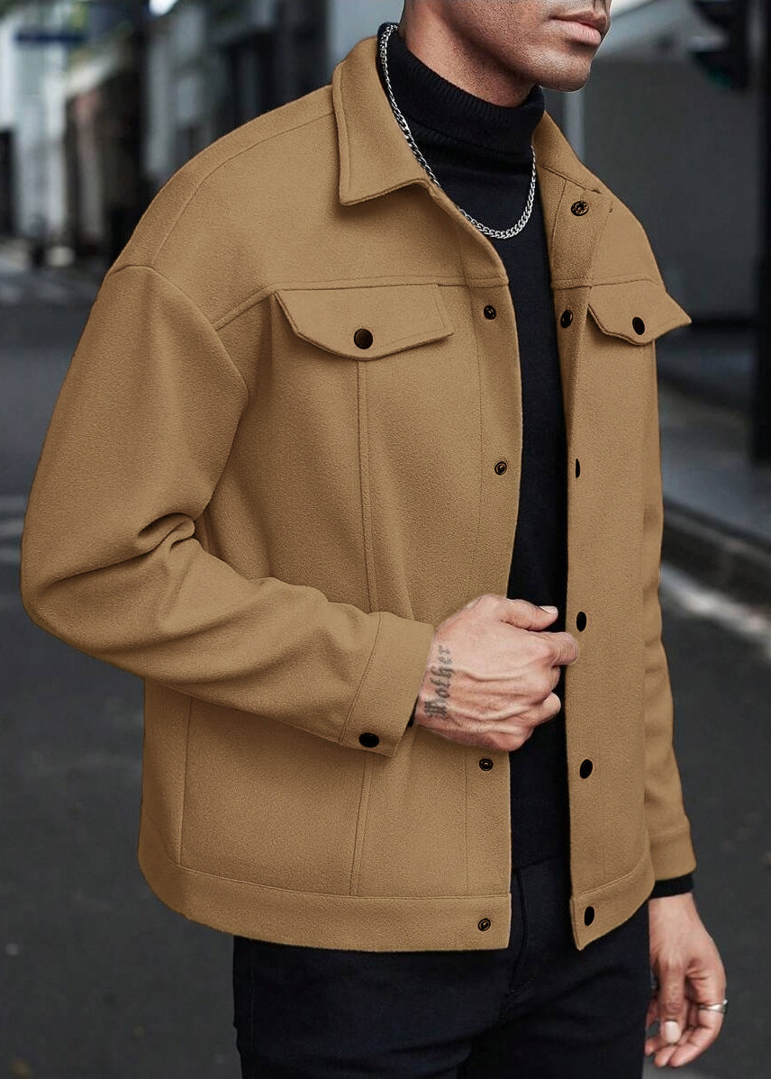 Men’s Wool-Blend Casual Jacket