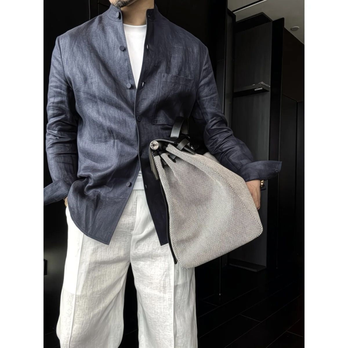 Men’s Linen Shirt & Pants Set – Summer 2 Piece Outfit Relaxed Fit