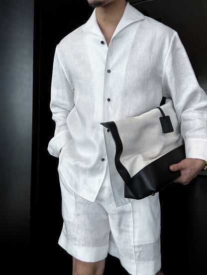Men's Linen Shirt and Shorts Set