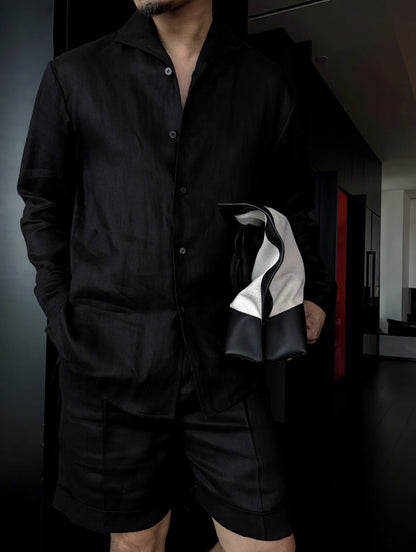 Men's Linen Shirt and Shorts Set