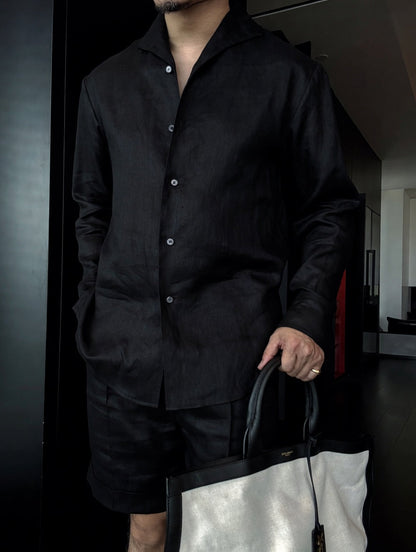 Men's Linen Shirt and Shorts Set