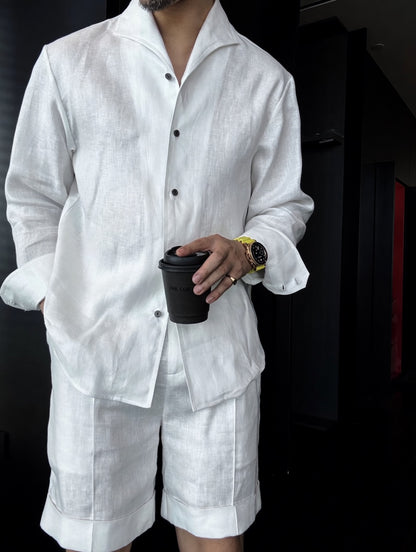 Men's Linen Shirt and Shorts Set