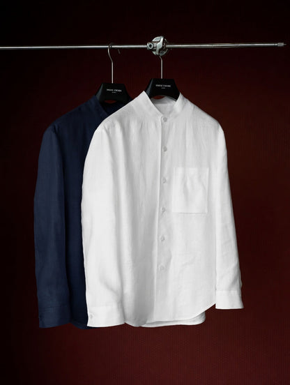 Premium Linen Mandarin Collar 2-Piece Suit