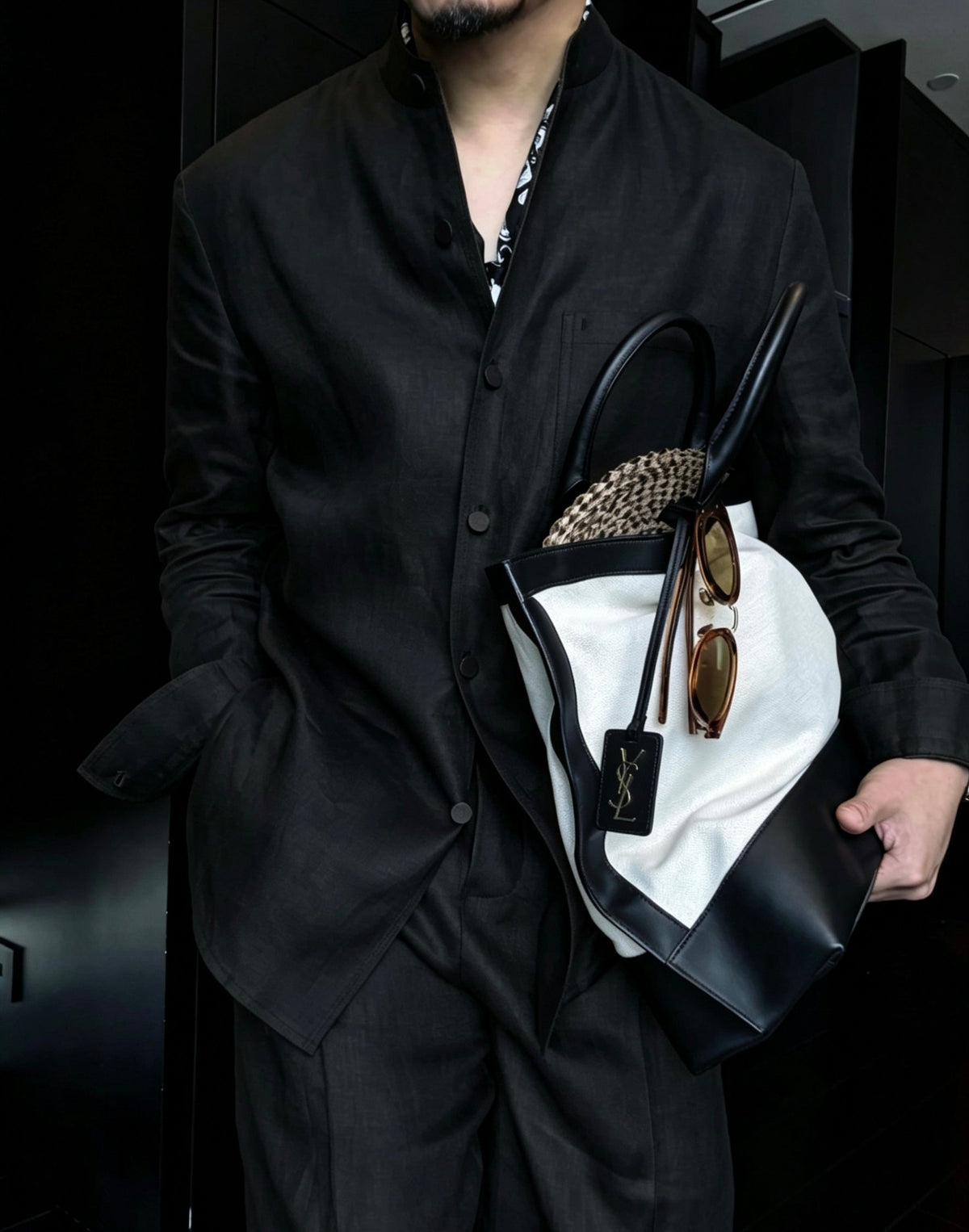 Premium Linen Mandarin Collar 2-Piece Suit