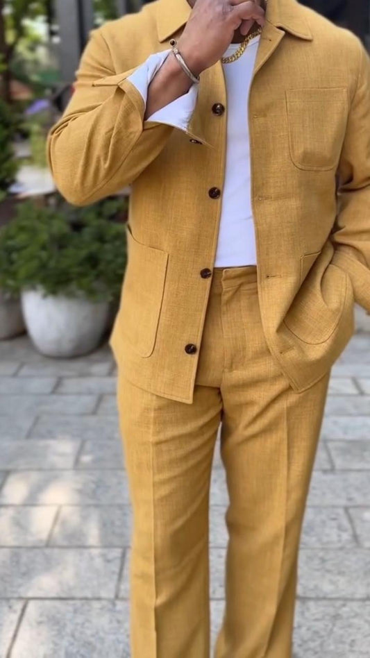 Linen Chore Jacket & Trousers Set