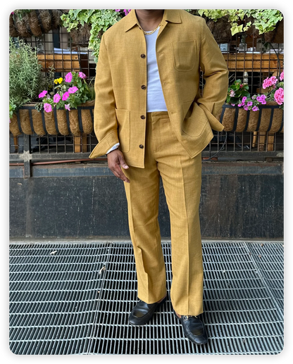 Linen Chore Jacket & Trousers Set