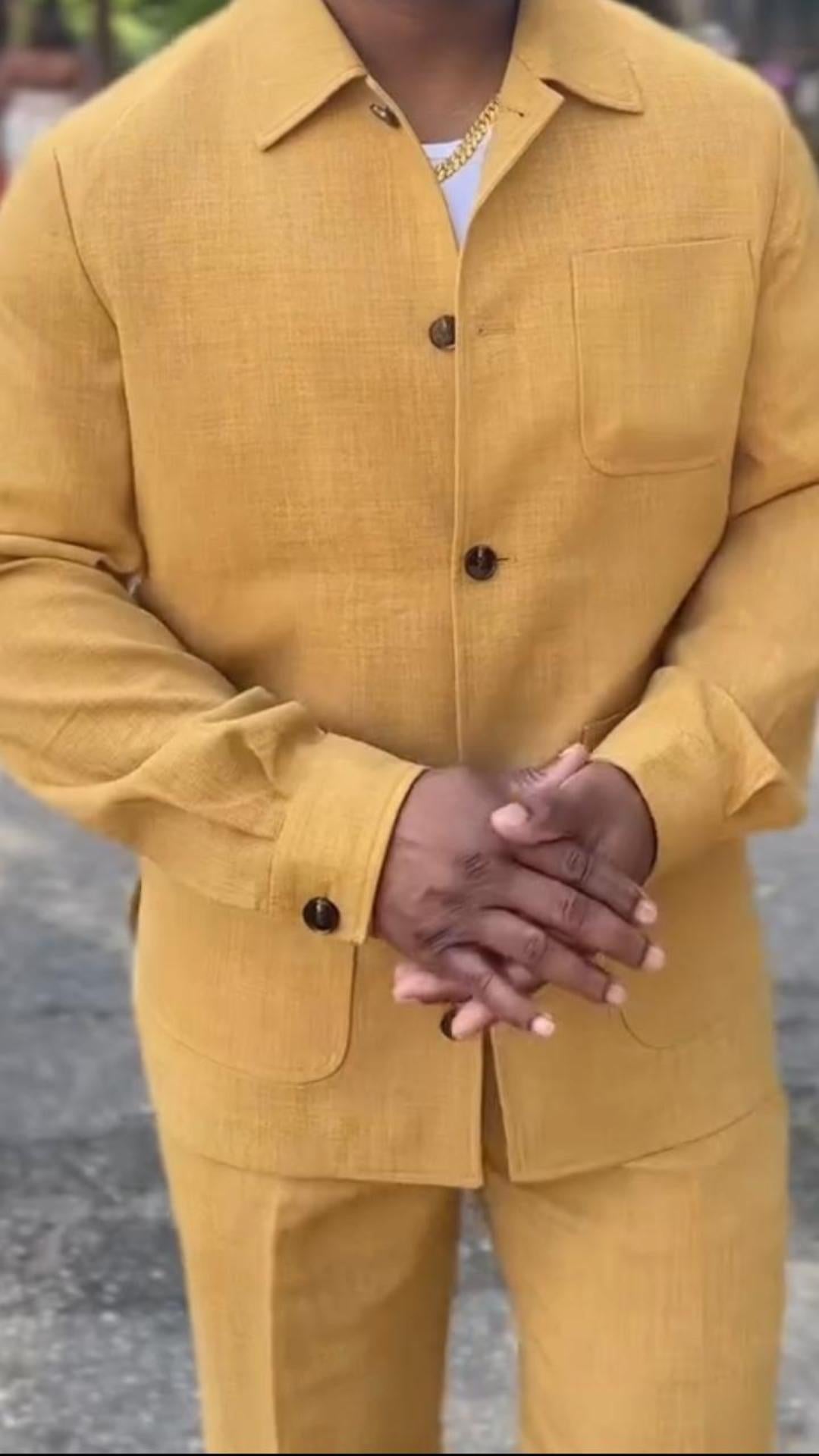 Linen Chore Jacket & Trousers Set