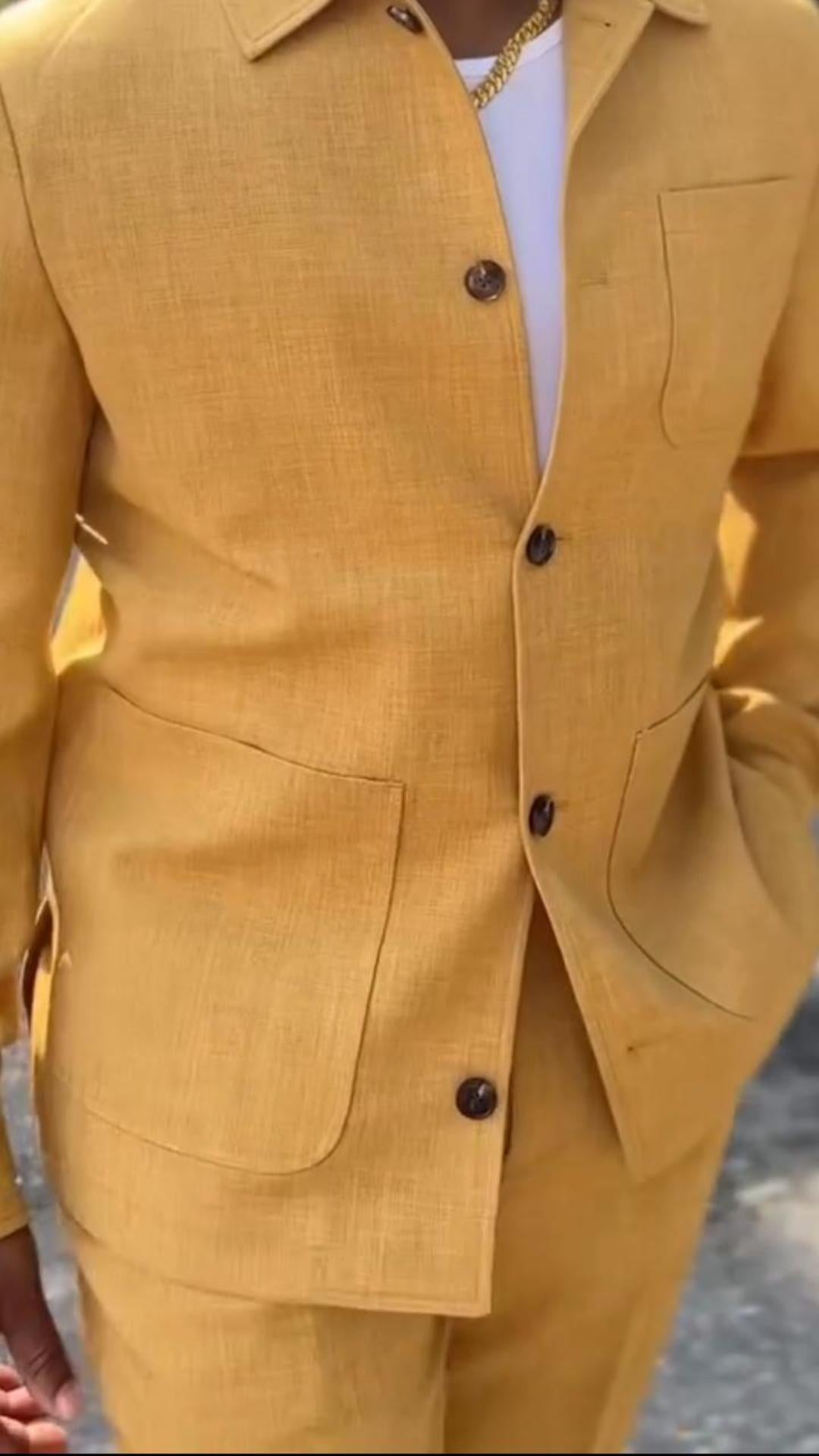 Linen Chore Jacket & Trousers Set