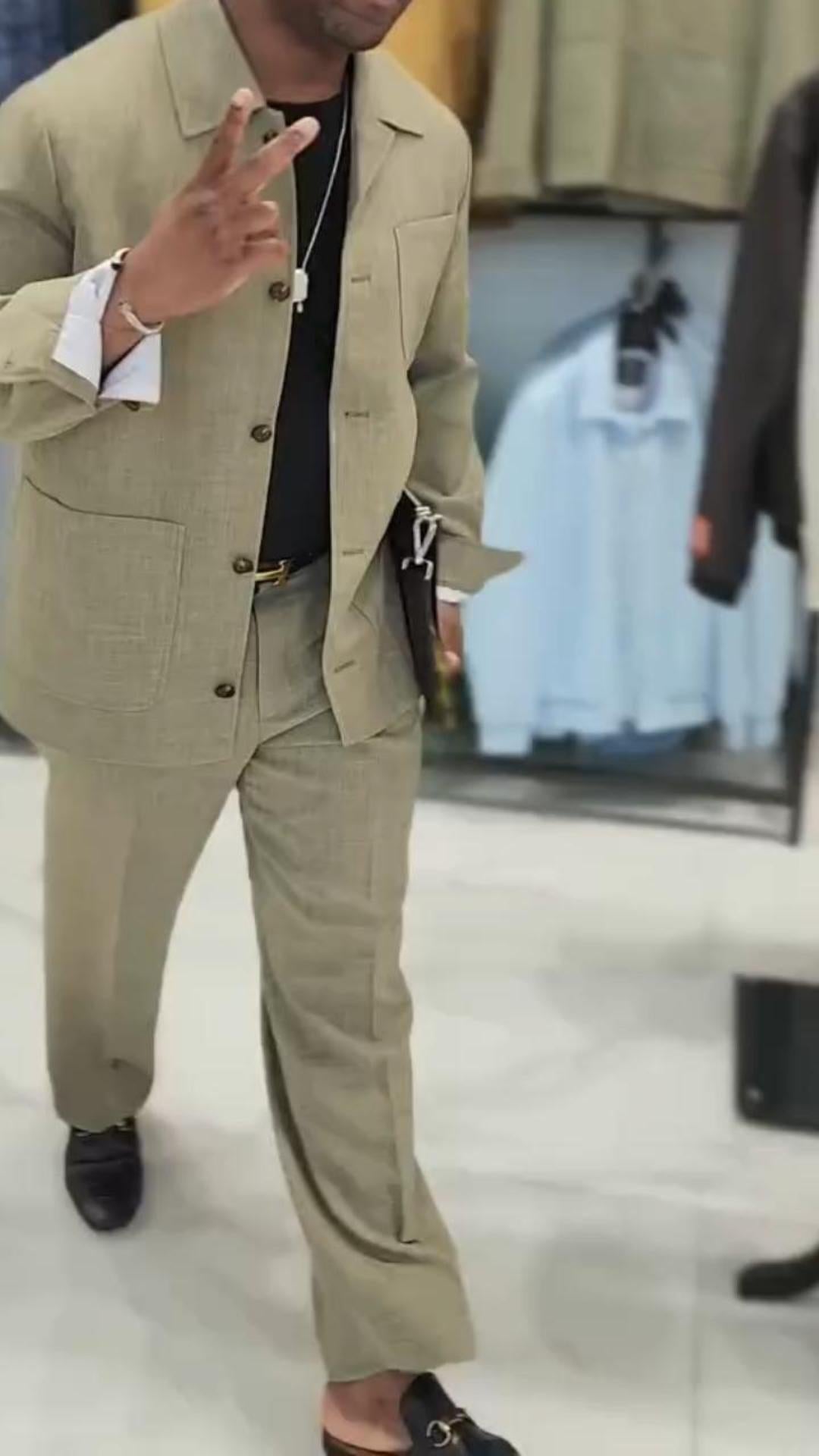 Linen Chore Jacket & Trousers Set