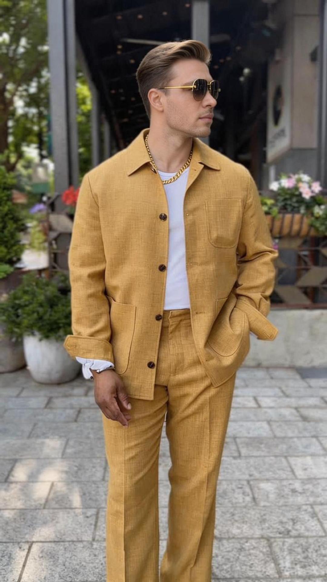 Linen Chore Jacket & Trousers Set