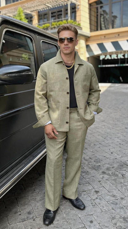 Linen Chore Jacket & Trousers Set