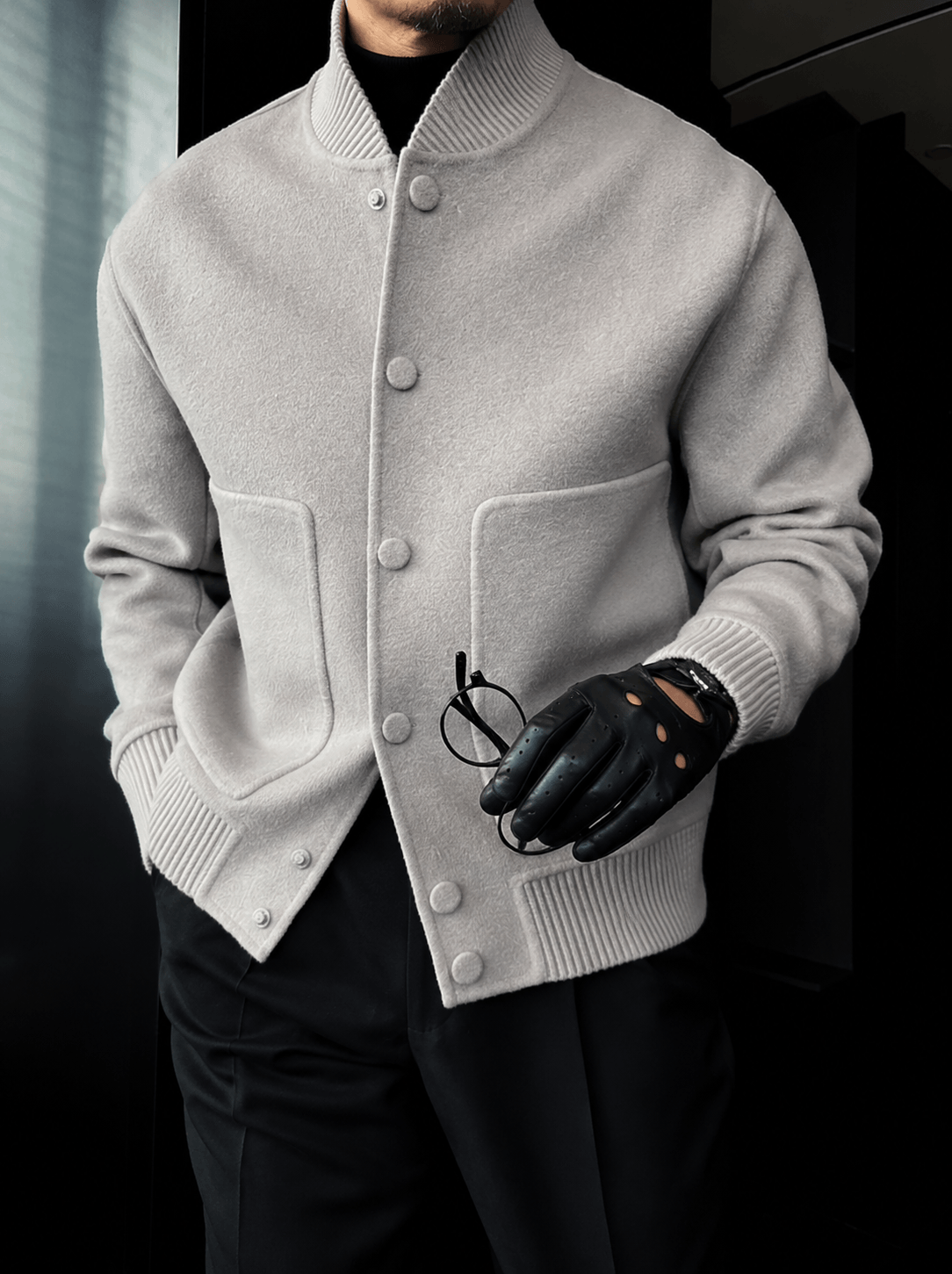 Men's Wool-Blend Lightweight Jacket | Convertible Collar