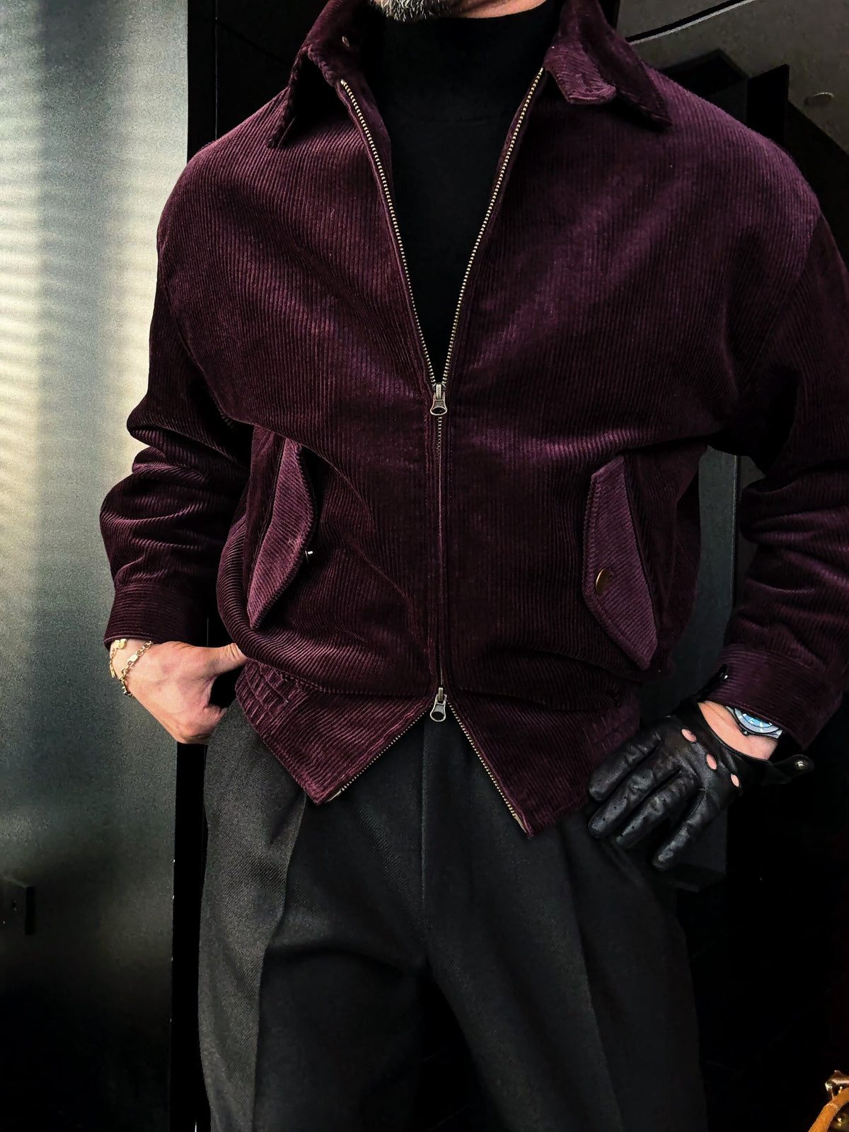 Corduroy Jacket – Two-Way Zip, Relaxed Fit