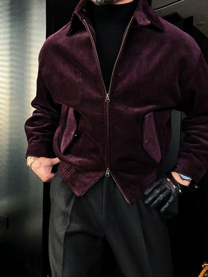 Corduroy Jacket – Two-Way Zip, Relaxed Fit