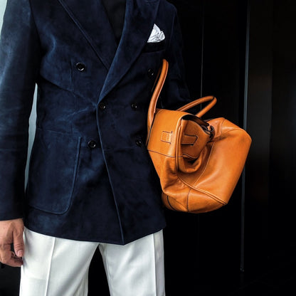 Men's Premium Suede Peak Lapel Jacket | Tailored Fit Luxury Outerwear