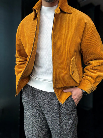 Corduroy Jacket – Two-Way Zip, Relaxed Fit