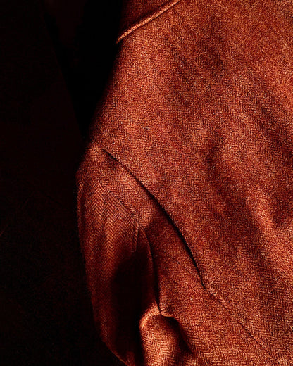 Men's 100% Wool A2 Bomber Jacket - Italian Handmade Herringbone Tweed Jacket