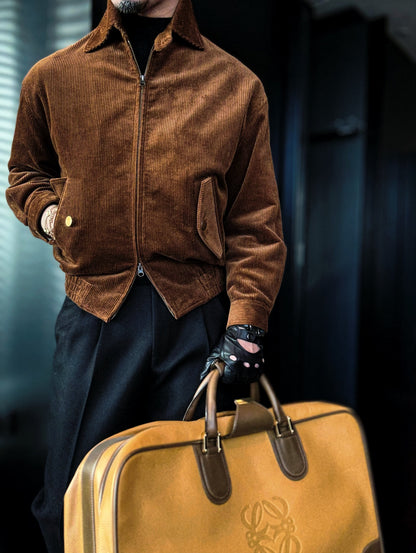 Corduroy Jacket – Two-Way Zip, Relaxed Fit