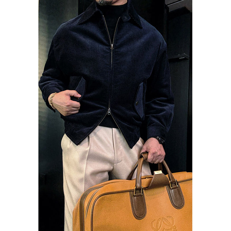Corduroy Jacket – Two-Way Zip, Relaxed Fit