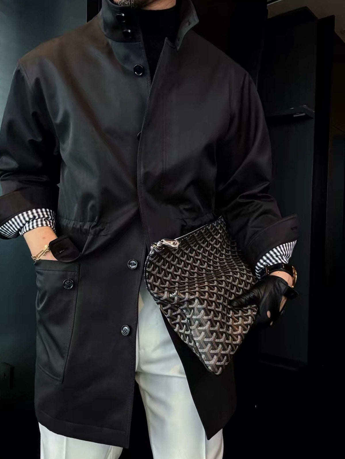 Structured Stand-Collar Utility Coat
