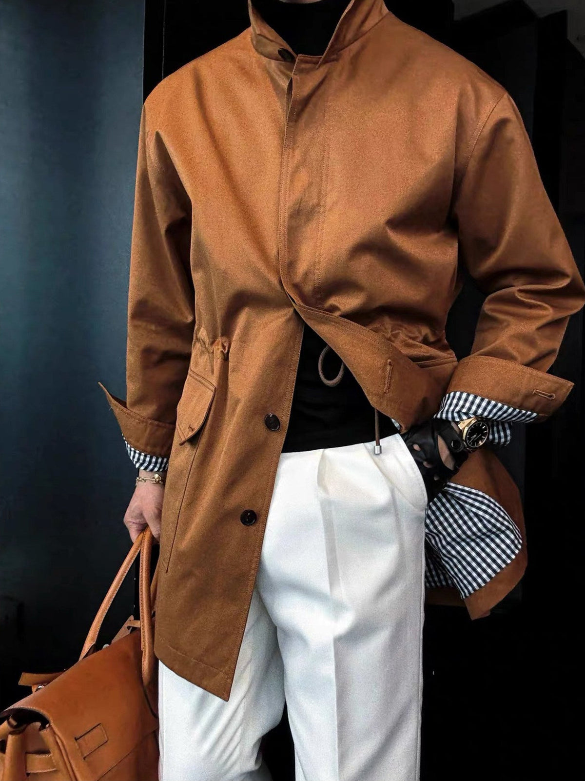 Structured Stand-Collar Utility Coat