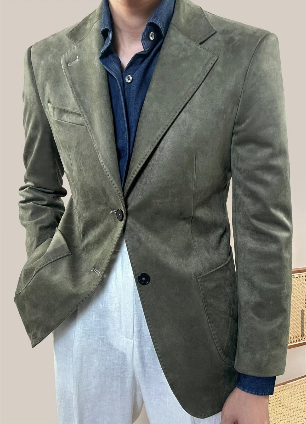Vintage Suede Classic Tailored Blazer