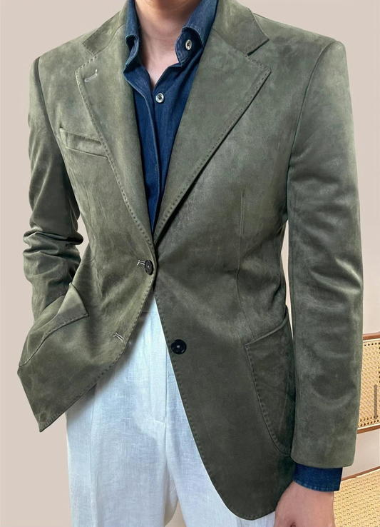 Vintage Suede Classic Tailored Blazer
