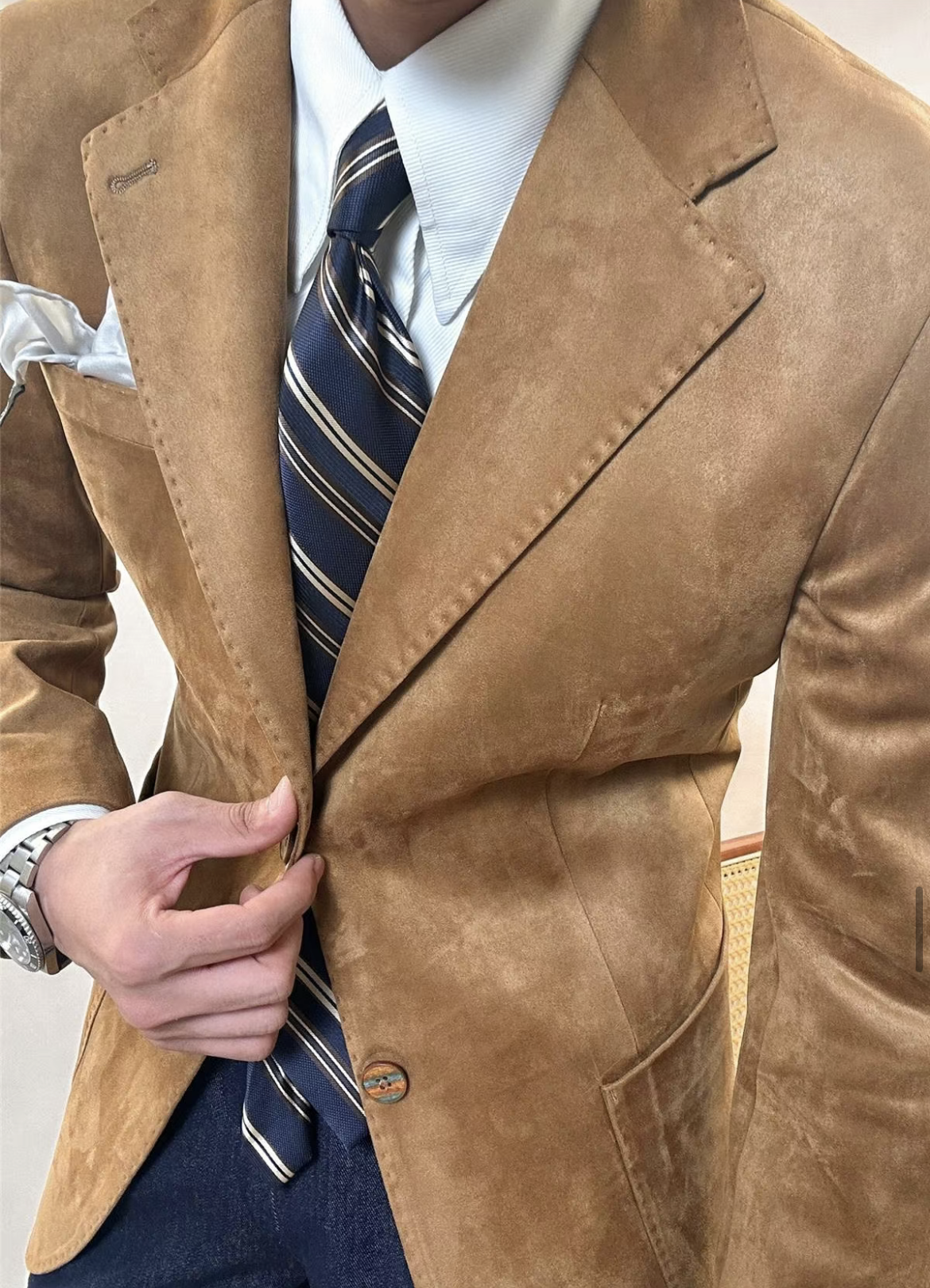 Vintage Suede Classic Tailored Blazer