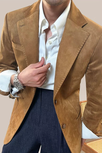 Vintage Suede Classic Tailored Blazer