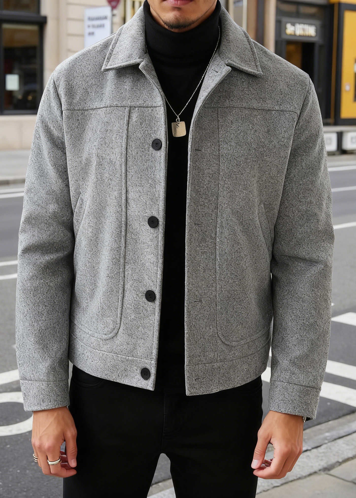 Classic Vintage Tailored Wool-Blend Jacket
