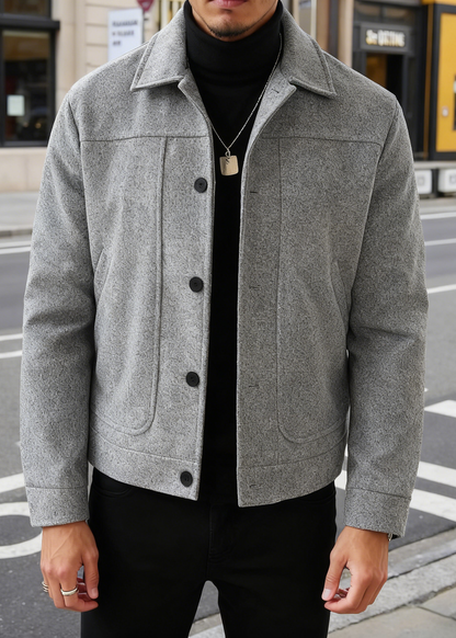 Classic Vintage Tailored Wool-Blend Jacket