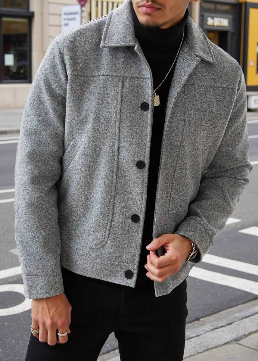 Classic Vintage Tailored Wool-Blend Jacket