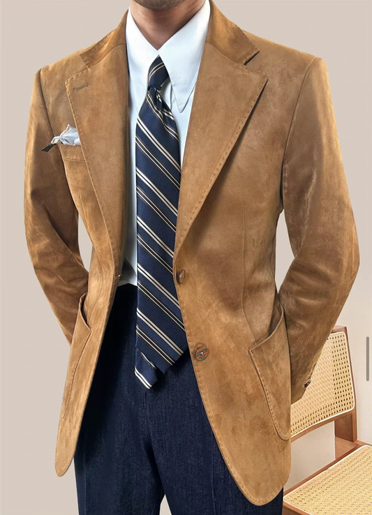 Vintage Suede Classic Tailored Blazer