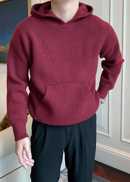 London Style Thick Knit Hoodie Pullover