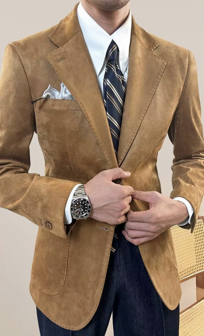 Vintage Suede Classic Tailored Blazer