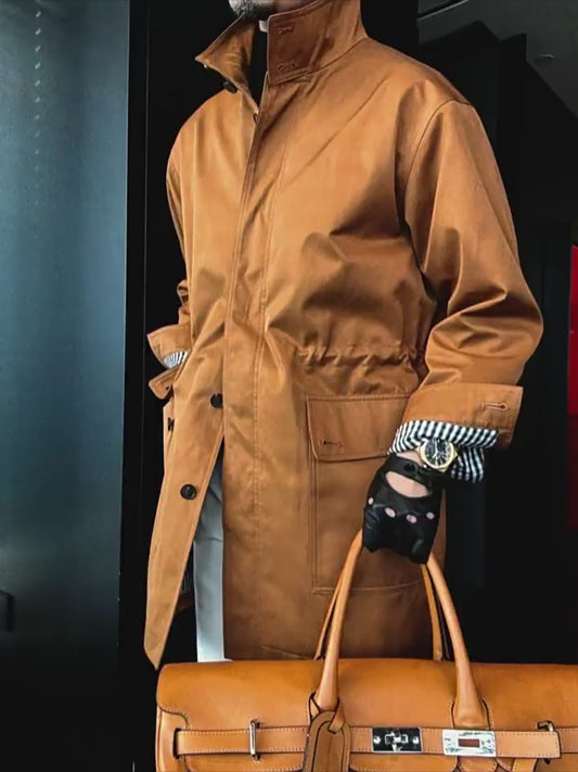 Structured Stand-Collar Utility Coat